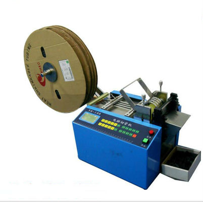 China Flat Ribbon Automatic Webbing Cutting Machines Fast Speed Adjustable Cut Length supplier
